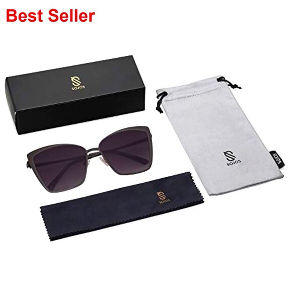 Oversized Cateye Sunglasses with Mirrored Lenses and UV400 Protection main image 4